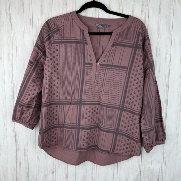 Prana purple v button front blouse Medium - Picture 1 of 7